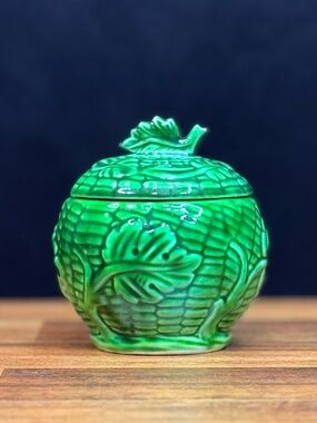 Green Jar with Lid
